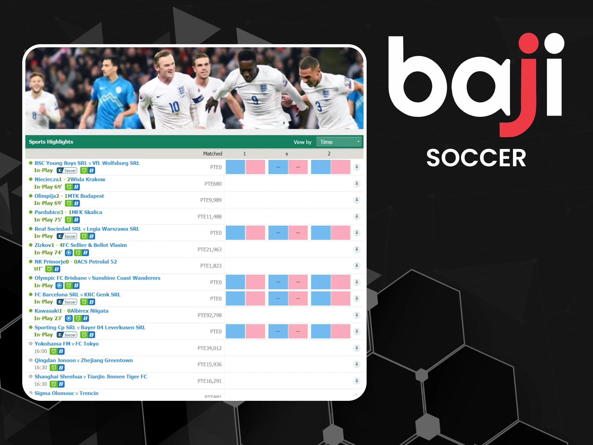 Baji offers you to bet all major football events.