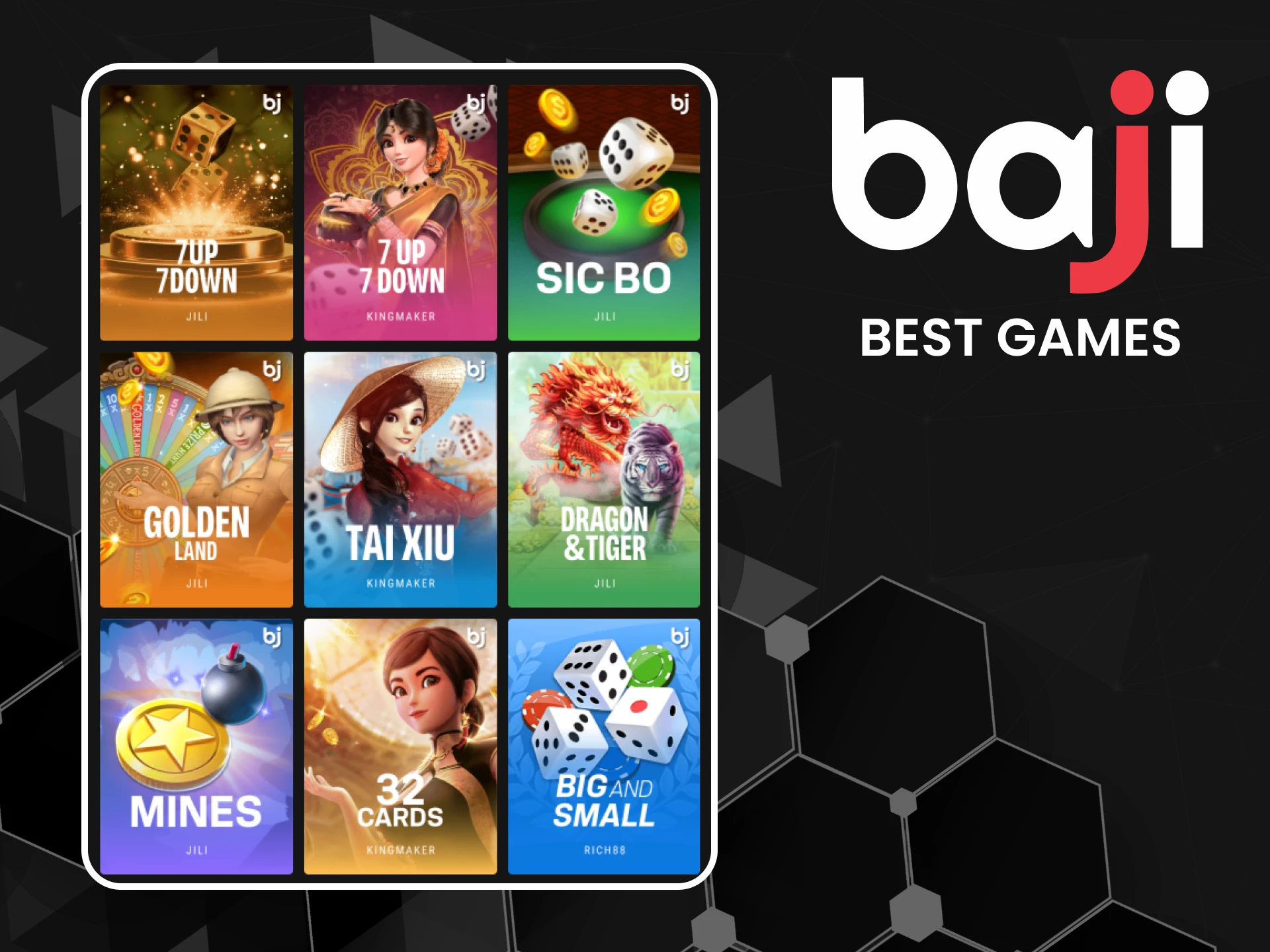 We will tell you about the best games for the table games section from Baji.