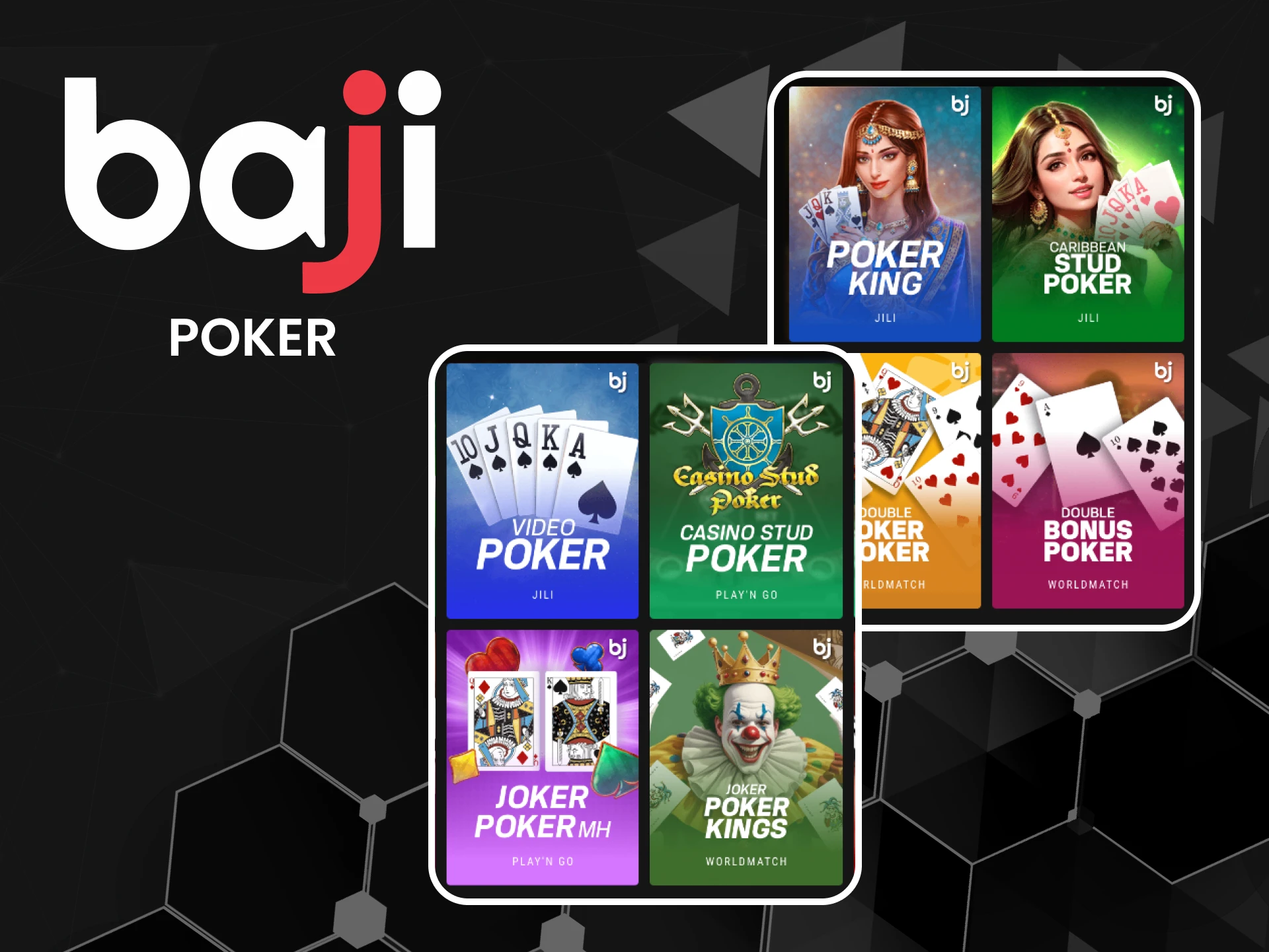 Choose Poker in the table games section from Baji.